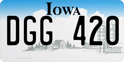 IA license plate DGG420