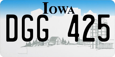 IA license plate DGG425
