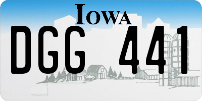 IA license plate DGG441