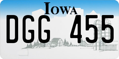 IA license plate DGG455