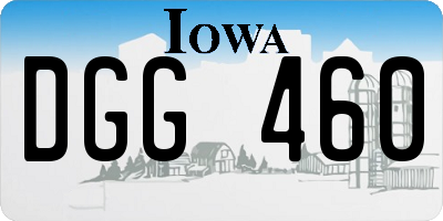 IA license plate DGG460