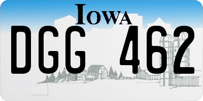 IA license plate DGG462