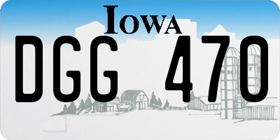 IA license plate DGG470