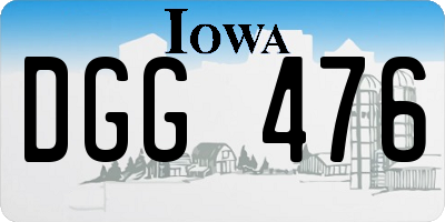 IA license plate DGG476