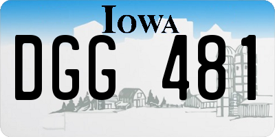 IA license plate DGG481