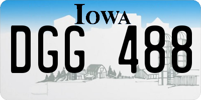 IA license plate DGG488