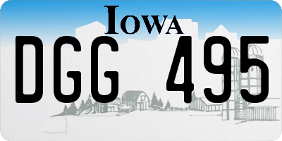 IA license plate DGG495