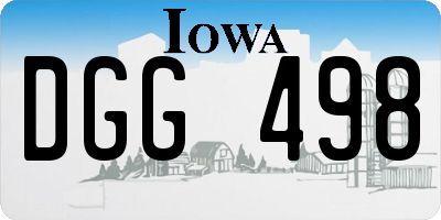 IA license plate DGG498