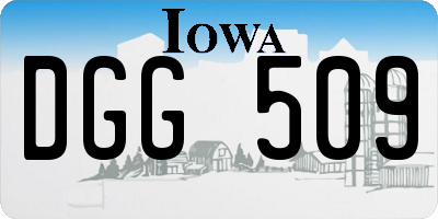 IA license plate DGG509