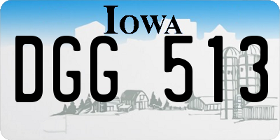IA license plate DGG513