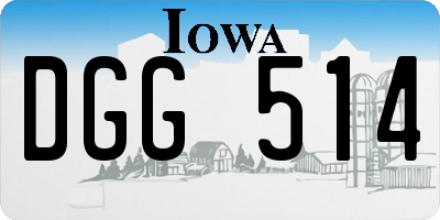 IA license plate DGG514