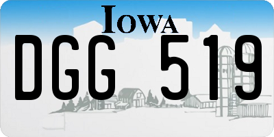 IA license plate DGG519