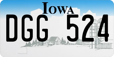 IA license plate DGG524