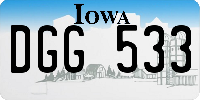 IA license plate DGG533