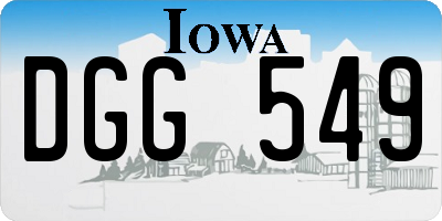 IA license plate DGG549