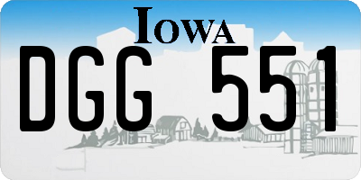 IA license plate DGG551