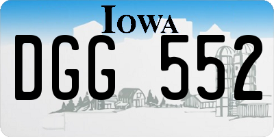 IA license plate DGG552