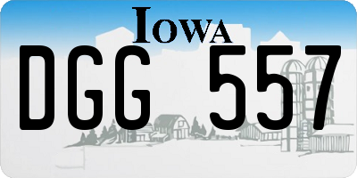 IA license plate DGG557