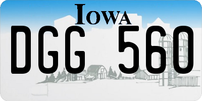 IA license plate DGG560