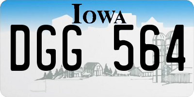 IA license plate DGG564