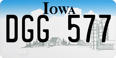 IA license plate DGG577