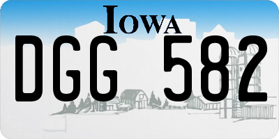 IA license plate DGG582