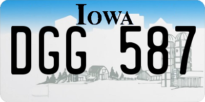 IA license plate DGG587