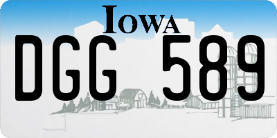 IA license plate DGG589