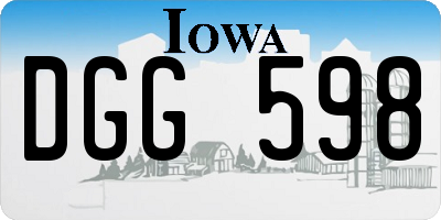 IA license plate DGG598