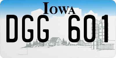 IA license plate DGG601
