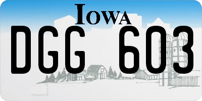 IA license plate DGG603