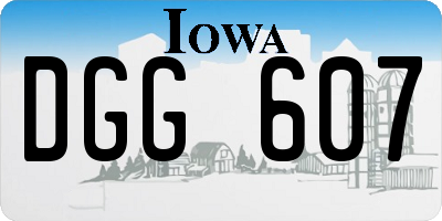 IA license plate DGG607