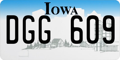IA license plate DGG609