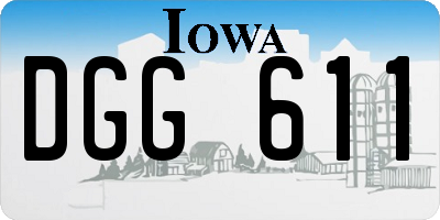 IA license plate DGG611