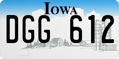 IA license plate DGG612