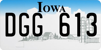 IA license plate DGG613