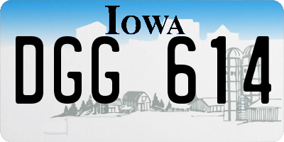 IA license plate DGG614