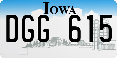 IA license plate DGG615