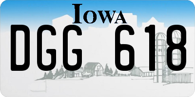 IA license plate DGG618
