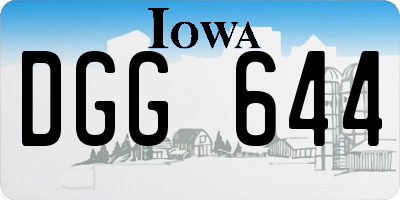 IA license plate DGG644