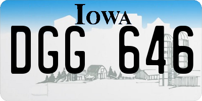 IA license plate DGG646