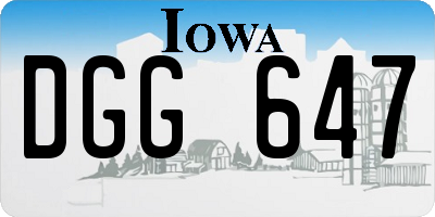 IA license plate DGG647