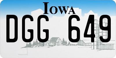 IA license plate DGG649