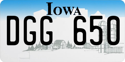 IA license plate DGG650