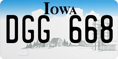 IA license plate DGG668