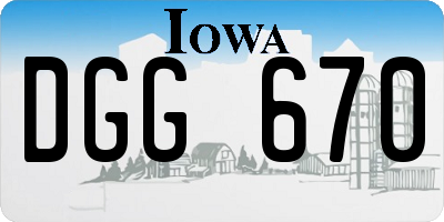 IA license plate DGG670
