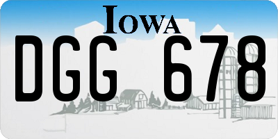 IA license plate DGG678