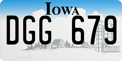 IA license plate DGG679