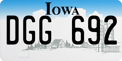 IA license plate DGG692