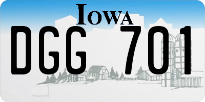 IA license plate DGG701